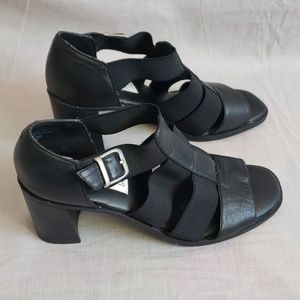 Feather Lite Sandals Black Size 8.5 Leather Heels